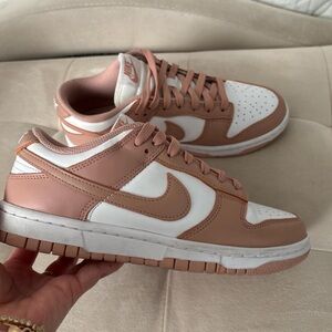 Nike Blush and White Low-Top Sneakers